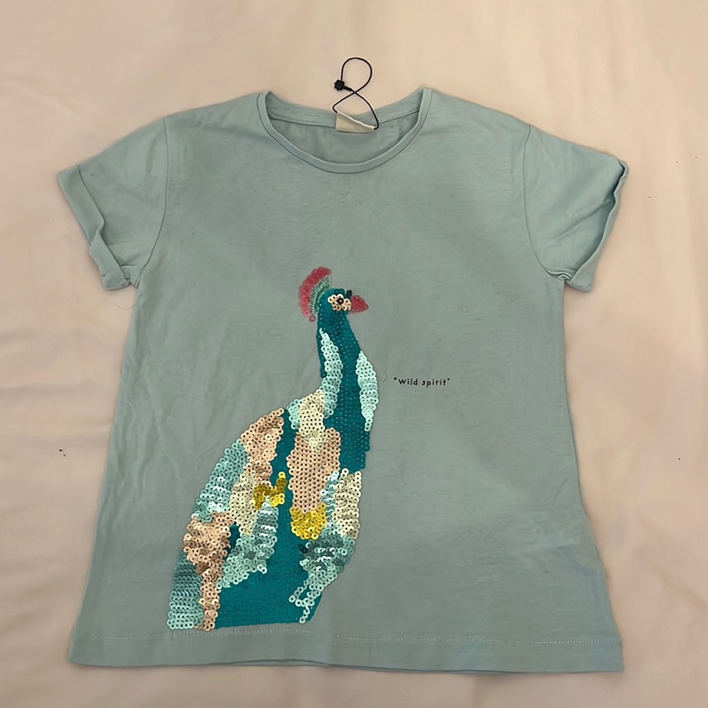 Zara peacock sequin top size 5 NWOT